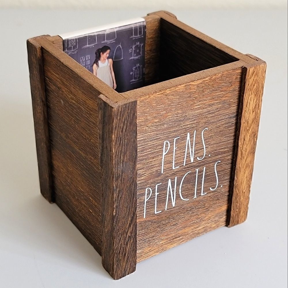 Rae Dunn Pens Pencils Wooden Office Desk Storage